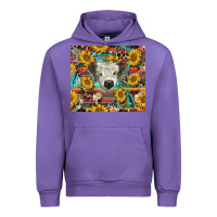Tulip white Scottish calf and sunflowers Urban Hoodie - BarkalooDesign