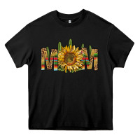 Black Western Mom With Sunflower Heavy Core Tee - BundleAndBundleShop