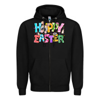 Black Hoppy Easter Zipper Hoodie - CowhideDigitalArt