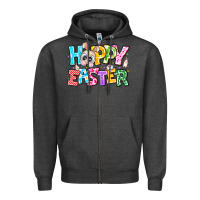 Charcoal Heather Hoppy Easter Zipper Hoodie - CowhideDigitalArt