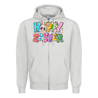Dove Grey Hoppy Easter Zipper Hoodie - CowhideDigitalArt
