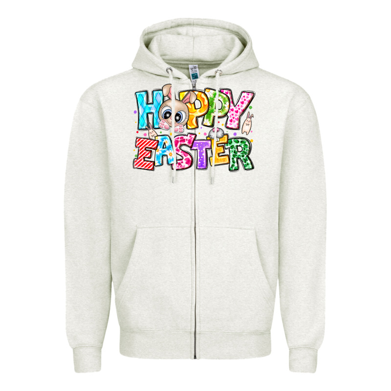 Hoppy Easter Zipper Hoodie by CowhideDigitalArt | Teevron