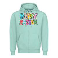 Seafoam Hoppy Easter Zipper Hoodie - CowhideDigitalArt