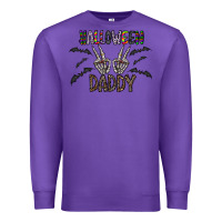 Purple halloween daddy Premium Sweatshirt - CowhideDigitalArt