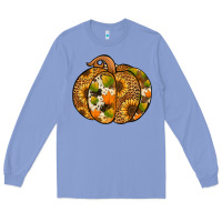 Colony Blue leopard cowhide sunflower pumpkin Long Sleeve Tee - Jasminsmagicworld