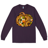 Plum leopard cowhide sunflower pumpkin Long Sleeve Tee - Jasminsmagicworld
