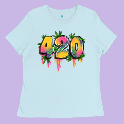 420 Cannabis Ladies Tee Designed By Artiststas