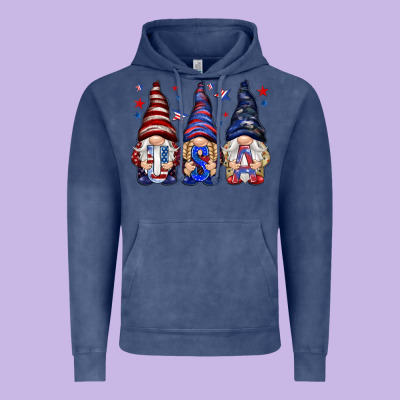 Usa Gnomies 4th Of July Vintage Hoodie Designed By Howdyjamesfarm