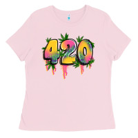 Bubblegum Pink 420 cannabis Ladies Tee - Artiststas