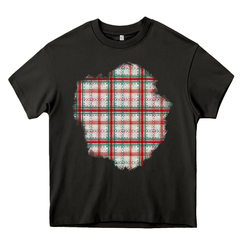 Christmas Tartan Patch Heavy Core Tee by BundleAndBundleShop | Teevron