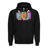 Black Love Easter Zipper Hoodie - CowhideDigitalArt