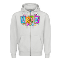 Dove Grey Love Easter Zipper Hoodie - CowhideDigitalArt