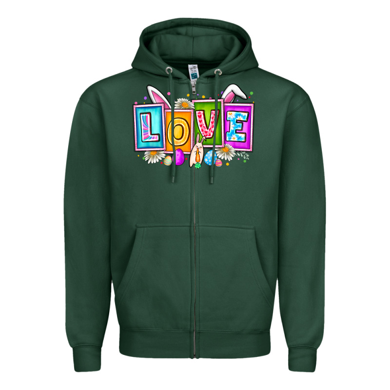 Love Easter Zipper Hoodie by CowhideDigitalArt | Teevron