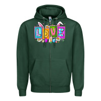 Sports Green Love Easter Zipper Hoodie - CowhideDigitalArt