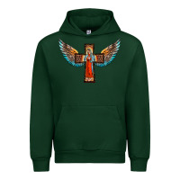 Forest Green our lady of guadalupe cross with wings Urban Hoodie - BarkalooDesign