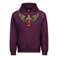 Mauve Wine our lady of guadalupe cross with wings Urban Hoodie - BarkalooDesign