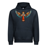 Navy our lady of guadalupe cross with wings Urban Hoodie - BarkalooDesign