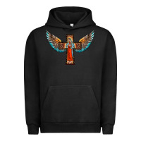 Pigment Black our lady of guadalupe cross with wings Urban Hoodie - BarkalooDesign