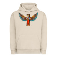 Pigment French Oak our lady of guadalupe cross with wings Urban Hoodie - BarkalooDesign