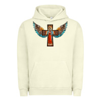 Pigment Pistachio our lady of guadalupe cross with wings Urban Hoodie - BarkalooDesign
