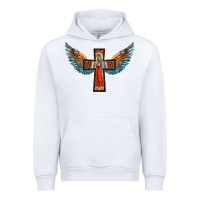 White our lady of guadalupe cross with wings Urban Hoodie - BarkalooDesign