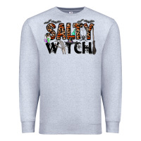 Heather Grey salty witch Premium Sweatshirt - CowhideDigitalArt