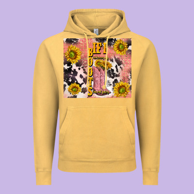Cowgirl Boots Sunflower Vintage Hoodie Designed By Tumblerdesignbyshophia