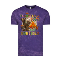 Cloud Purple Flannels boots and bonfires Vintage Tee - NancyCooperArtShop