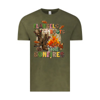 Vintage Olive Flannels boots and bonfires Vintage Tee - NancyCooperArtShop