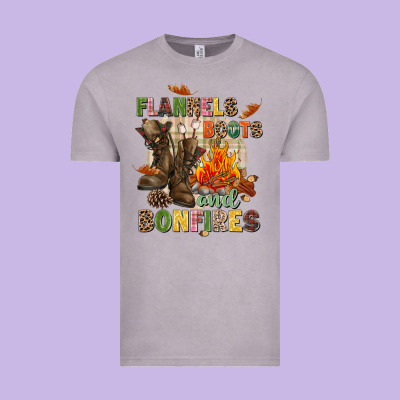 Flannels Boots And Bonfires Vintage Tee Designed By Nancycooperartshop