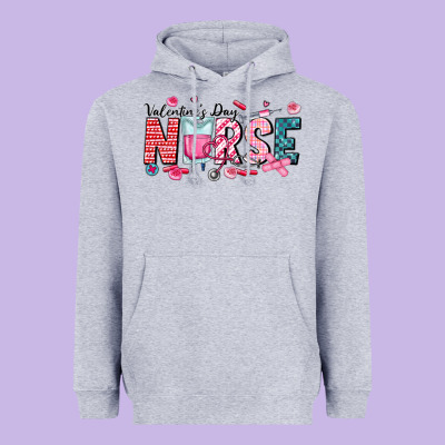 Nurse Valentine Heavyweight Hoodie Designed By Cowhidedigitalart