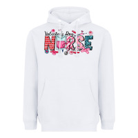 White Nurse Valentine Heavyweight Hoodie - CowhideDigitalArt