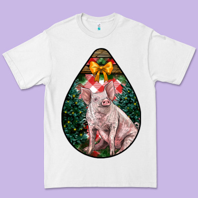 Christmas Pig Premium Tee Designed By Lillyallendesigns