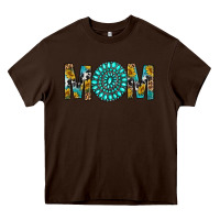 Chocolate Brown Western Mom With Turquoise Gemstone Heavy Core Tee - BundleAndBundleShop