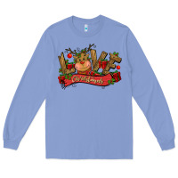 Colony Blue love christmas reindeer Long Sleeve Tee - CowGirlArtShop