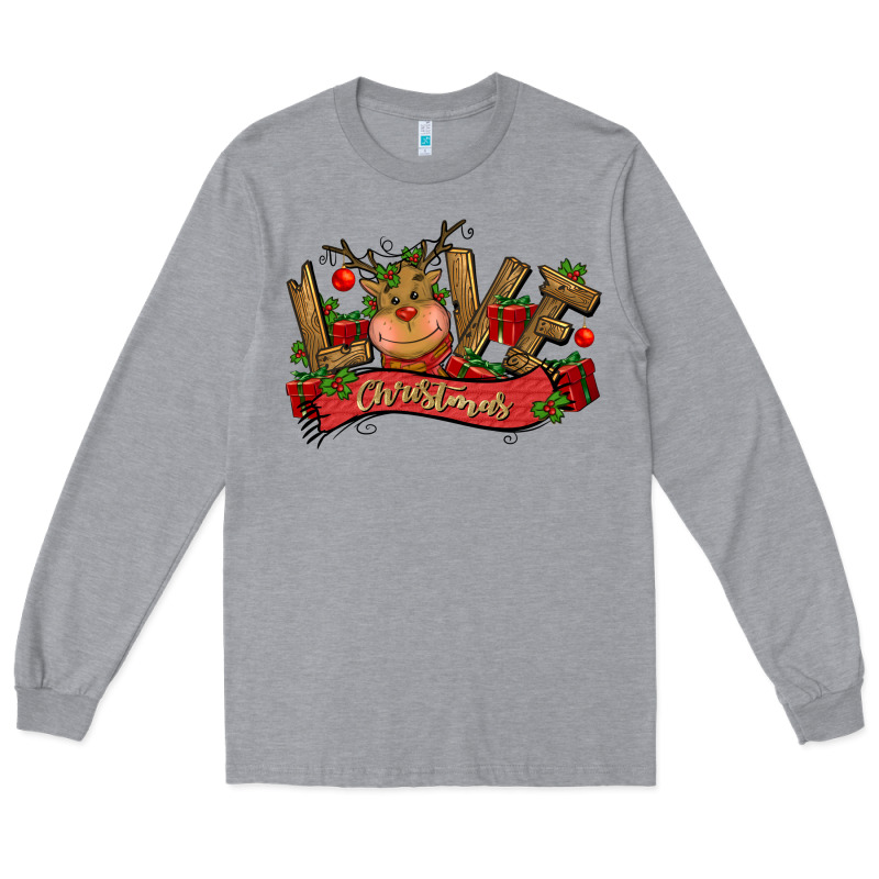 Love Christmas Reindeer Long Sleeve Tee by CowGirlArtShop | Teevron