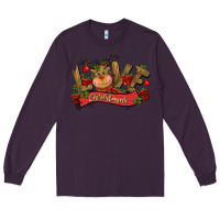 Plum love christmas reindeer Long Sleeve Tee - CowGirlArtShop