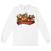 White love christmas reindeer Long Sleeve Tee - CowGirlArtShop