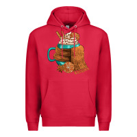 Cardinal Winter Coffee Cup With Scarf Premium Hoodie - FaDigitalArtStudio