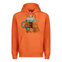 Carrot Winter Coffee Cup With Scarf Premium Hoodie - FaDigitalArtStudio