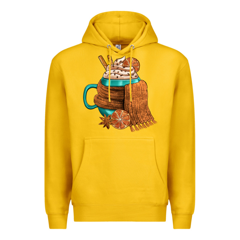 Winter Coffee Cup With Scarf Premium Hoodie by FaDigitalArtStudio | Teevron