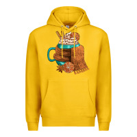 Lemon Winter Coffee Cup With Scarf Premium Hoodie - FaDigitalArtStudio