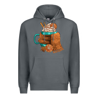 Rock Winter Coffee Cup With Scarf Premium Hoodie - FaDigitalArtStudio