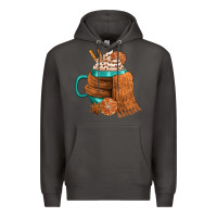 Smoke Winter Coffee Cup With Scarf Premium Hoodie - FaDigitalArtStudio