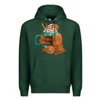Sports Green Winter Coffee Cup With Scarf Premium Hoodie - FaDigitalArtStudio