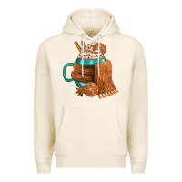 Tofu Winter Coffee Cup With Scarf Premium Hoodie - FaDigitalArtStudio