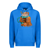 True Royal Winter Coffee Cup With Scarf Premium Hoodie - FaDigitalArtStudio
