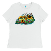 White Kentucky map sunflower cactus serape Ladies Tee - RanaPortraitStore