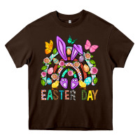 Chocolate Brown Easter Day Rainbow Heavy Core Tee - BundleAndBundleShop