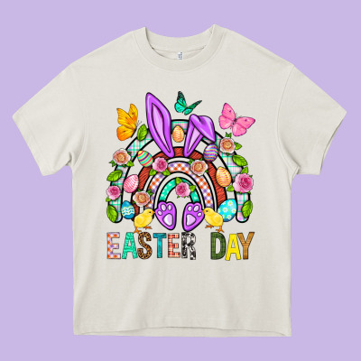 Easter Day Rainbow Heavy Core Tee Designed By Bundleandbundleshop